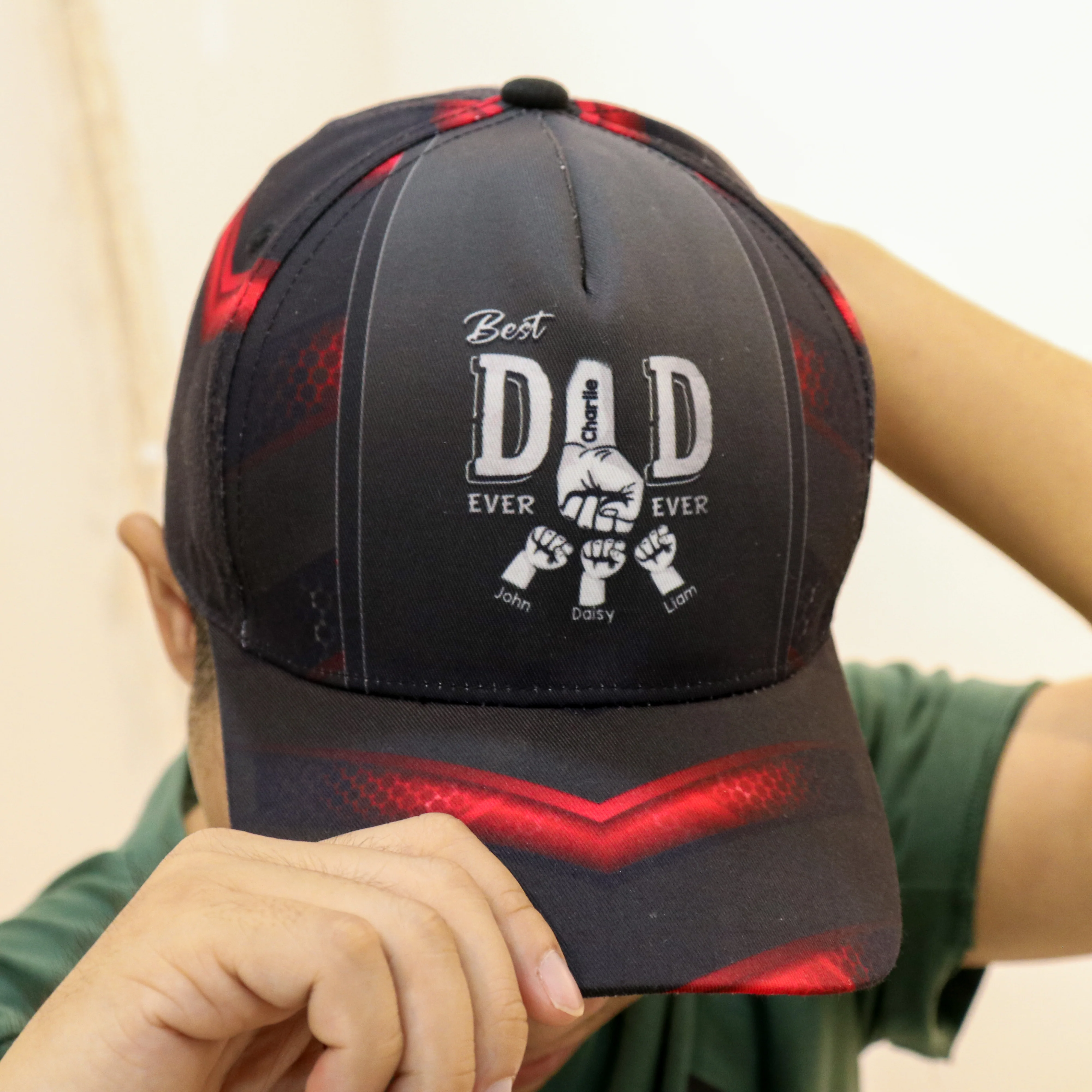 Best Dad Ever Fist Bump - Personalized Classic Cap - Gift For Dad, Gift For Husband, Gift For Grandpa - Image 5