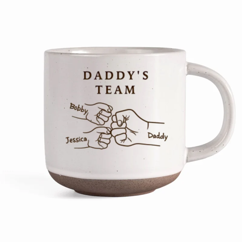 Best Dad Ever Fist Bump Personalized Potter Mug, Father's Day Gift for Dad - Image 9