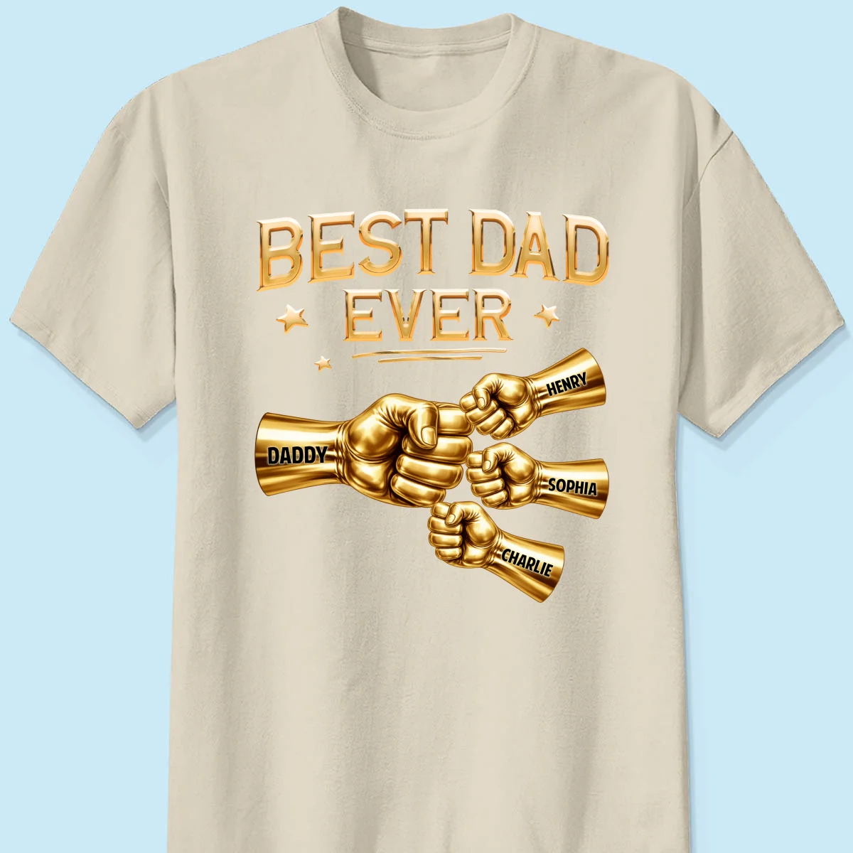 Best Dad Ever Fist Bump - Personalized Shirt - Father's Day Gift For Dad - Image 17