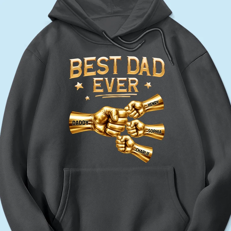 Best Dad Ever Fist Bump - Personalized Shirt - Father's Day Gift For Dad - Image 43