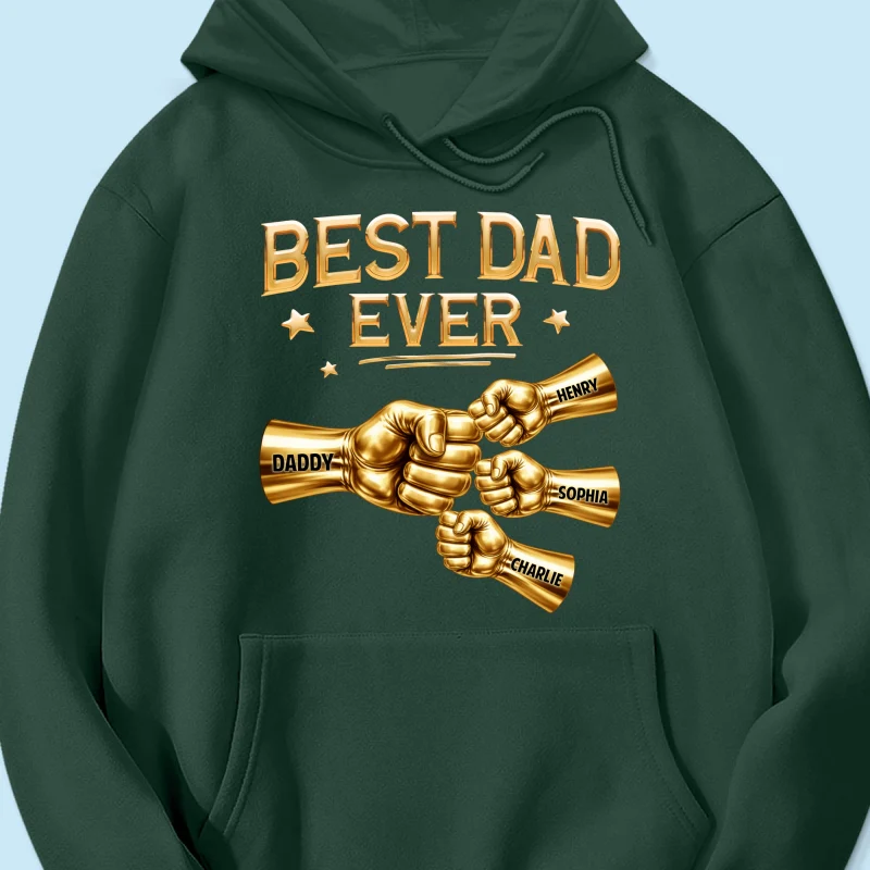 Best Dad Ever Fist Bump - Personalized Shirt - Father's Day Gift For Dad - Image 45