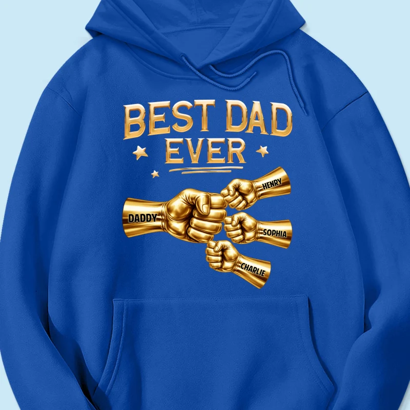 Best Dad Ever Fist Bump - Personalized Shirt - Father's Day Gift For Dad - Image 46