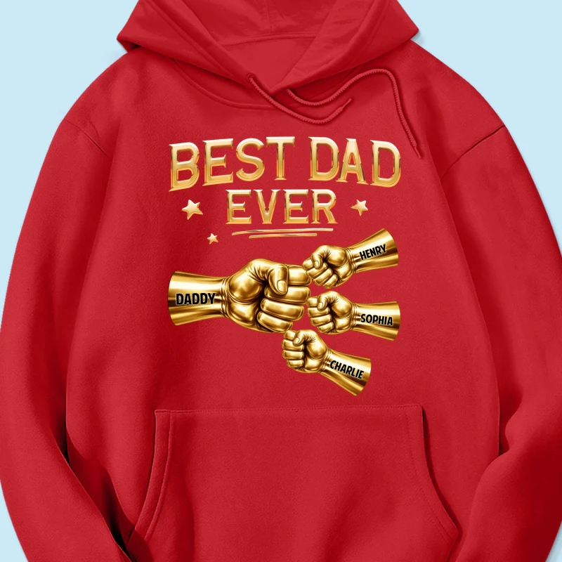 Best Dad Ever Fist Bump - Personalized Shirt - Father's Day Gift For Dad - Image 47