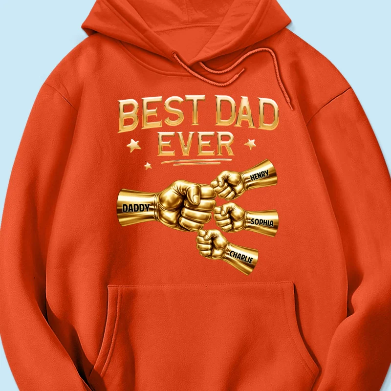 Best Dad Ever Fist Bump - Personalized Shirt - Father's Day Gift For Dad - Image 48