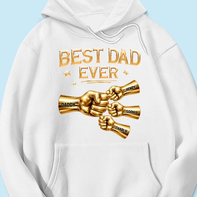 Best Dad Ever Fist Bump - Personalized Shirt - Father's Day Gift For Dad - Image 49