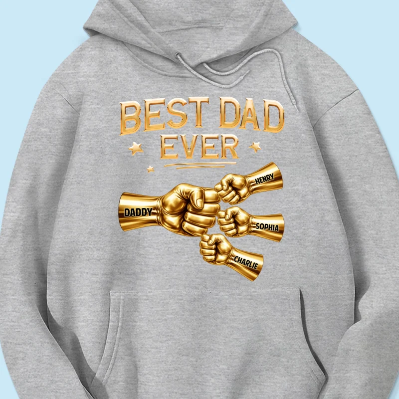 Best Dad Ever Fist Bump - Personalized Shirt - Father's Day Gift For Dad - Image 50
