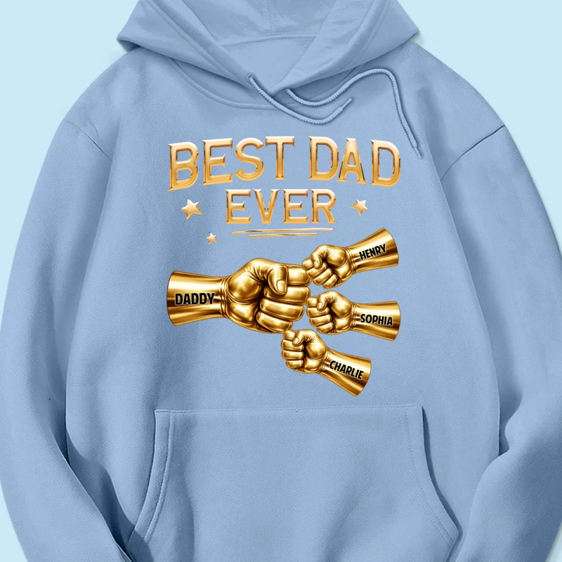 Best Dad Ever Fist Bump - Personalized Shirt - Father's Day Gift For Dad - Image 52