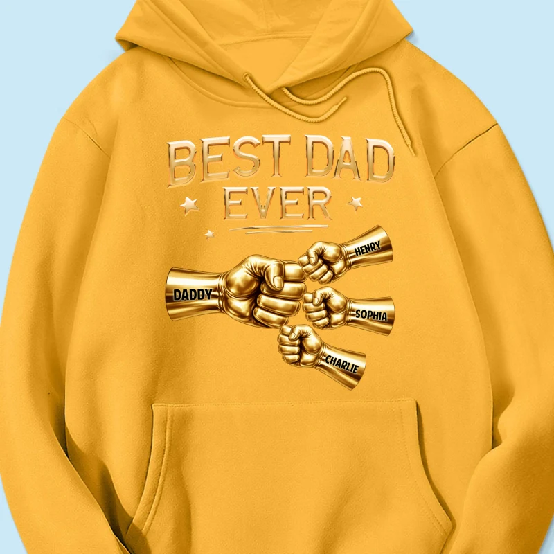 Best Dad Ever Fist Bump - Personalized Shirt - Father's Day Gift For Dad - Image 53