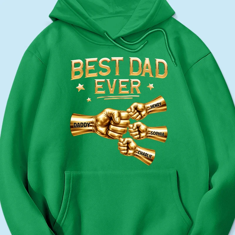 Best Dad Ever Fist Bump - Personalized Shirt - Father's Day Gift For Dad - Image 54