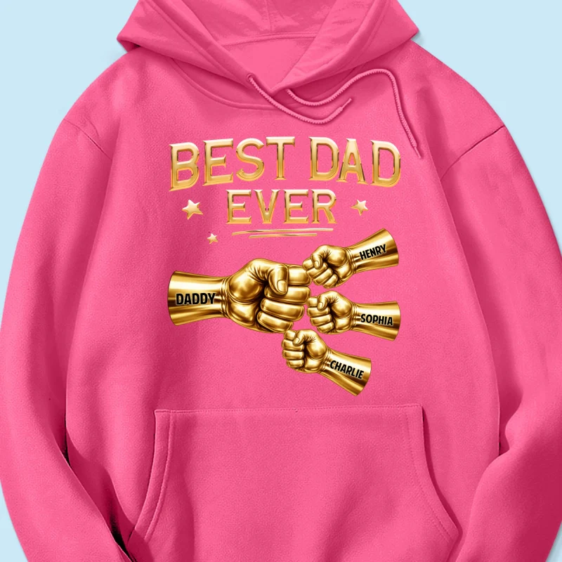 Best Dad Ever Fist Bump - Personalized Shirt - Father's Day Gift For Dad - Image 55
