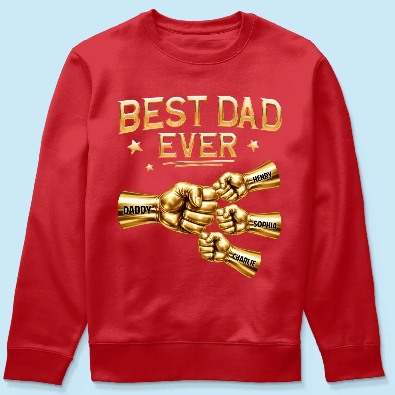 Best Dad Ever Fist Bump - Personalized Shirt - Father's Day Gift For Dad - Image 62
