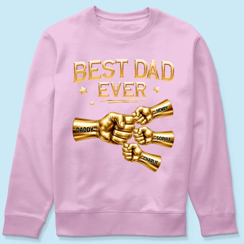 Best Dad Ever Fist Bump - Personalized Shirt - Father's Day Gift For Dad - Image 66