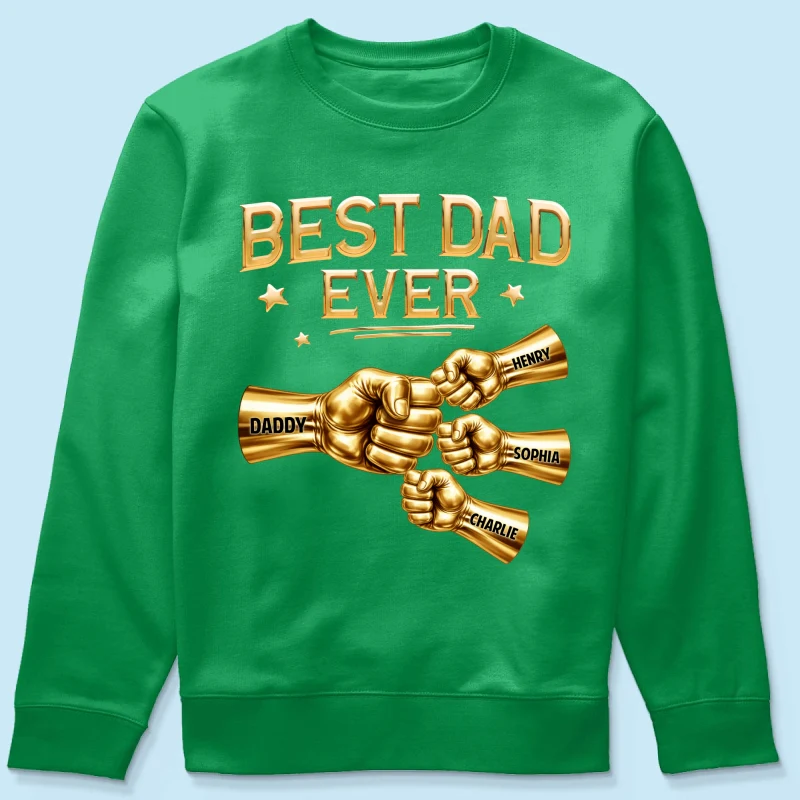 Best Dad Ever Fist Bump - Personalized Shirt - Father's Day Gift For Dad - Image 68