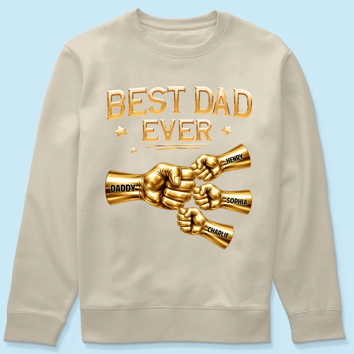 Best Dad Ever Fist Bump - Personalized Shirt - Father's Day Gift For Dad - Image 70