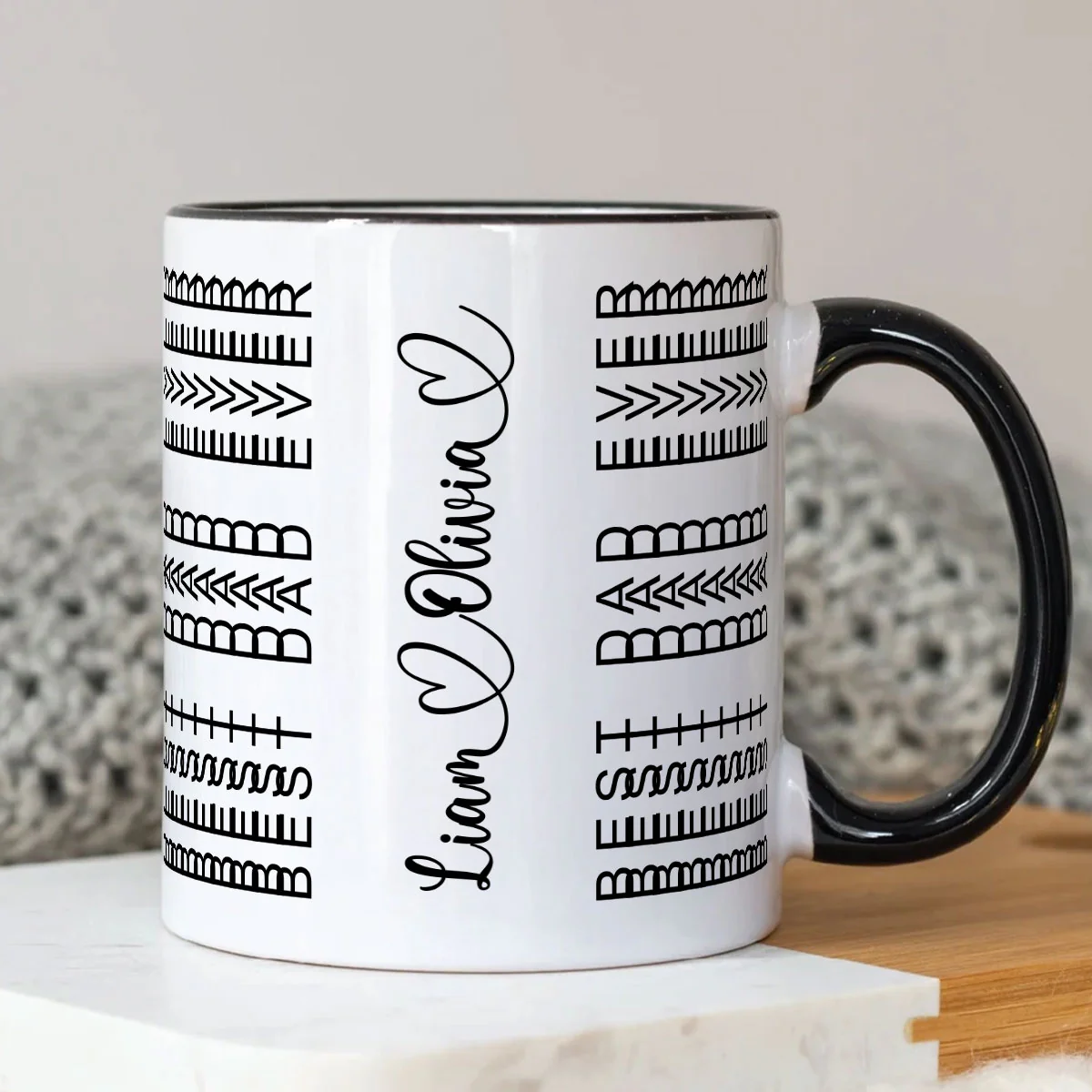 Best Dad Ever Funny Dad Hidden Message Personalized Mug, Father's Day Gift for Dad, Custom Kids' Names - Image 3