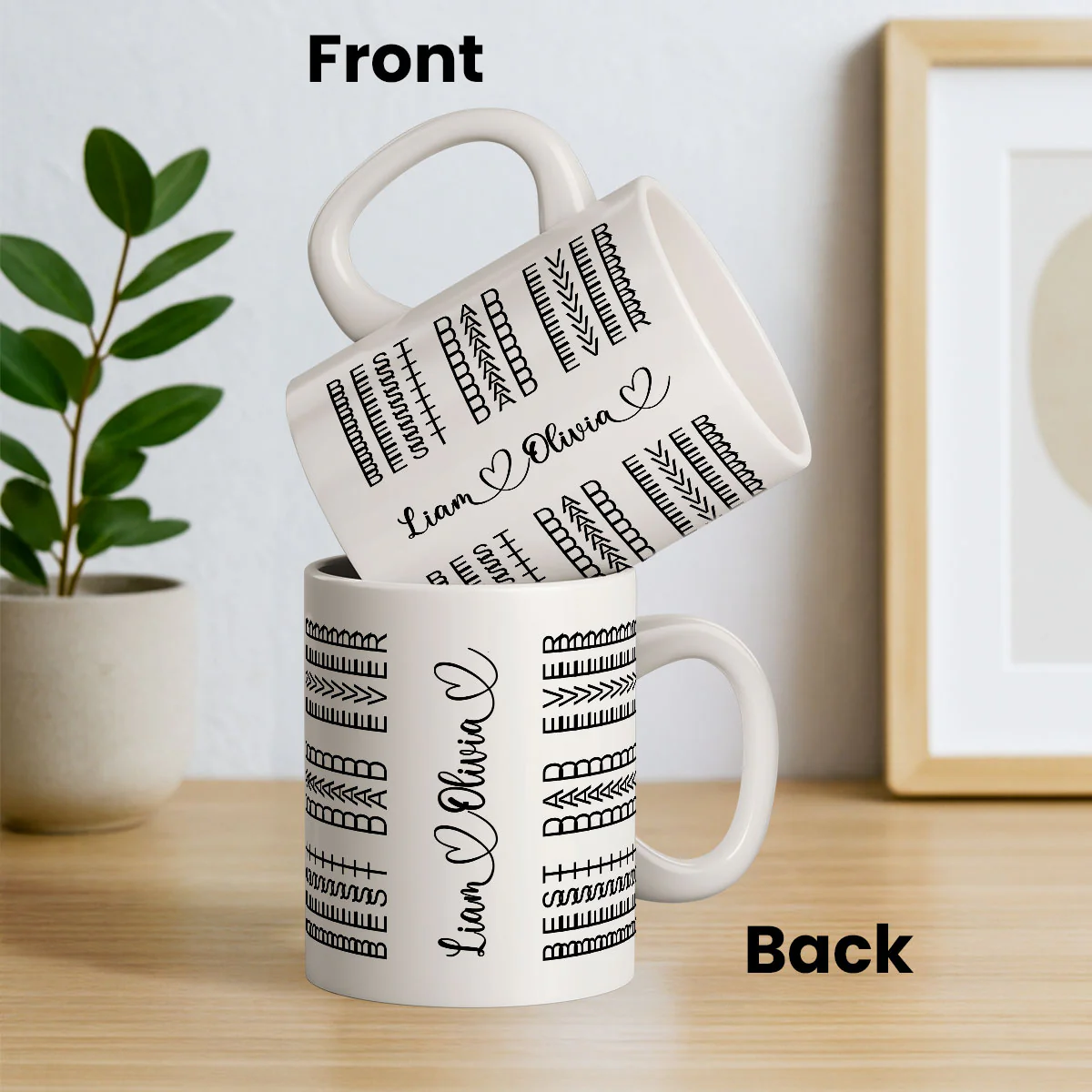 Best Dad Ever Funny Dad Hidden Message Personalized Mug, Father's Day Gift for Dad, Custom Kids' Names - Image 5