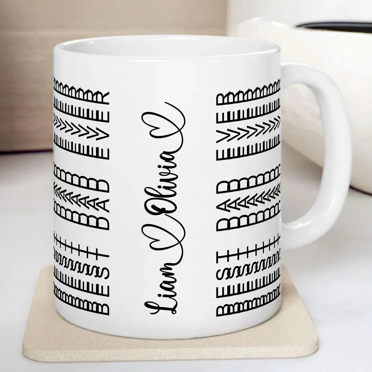 Best Dad Ever Funny Dad Hidden Message Personalized Mug, Father's Day Gift for Dad, Custom Kids' Names - Image 7