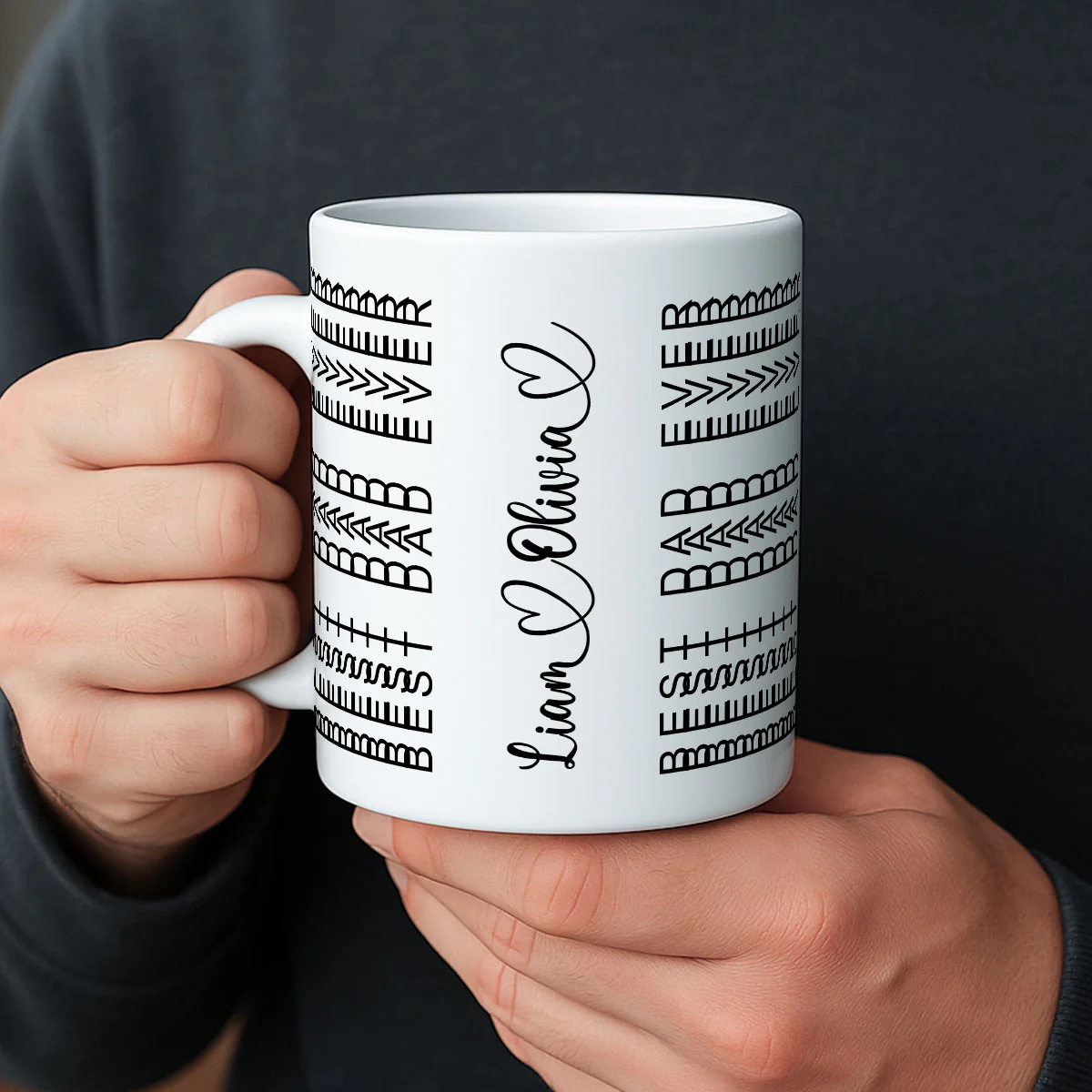 Best Dad Ever Funny Dad Hidden Message Personalized Mug, Father's Day Gift for Dad, Custom Kids' Names - Image 9