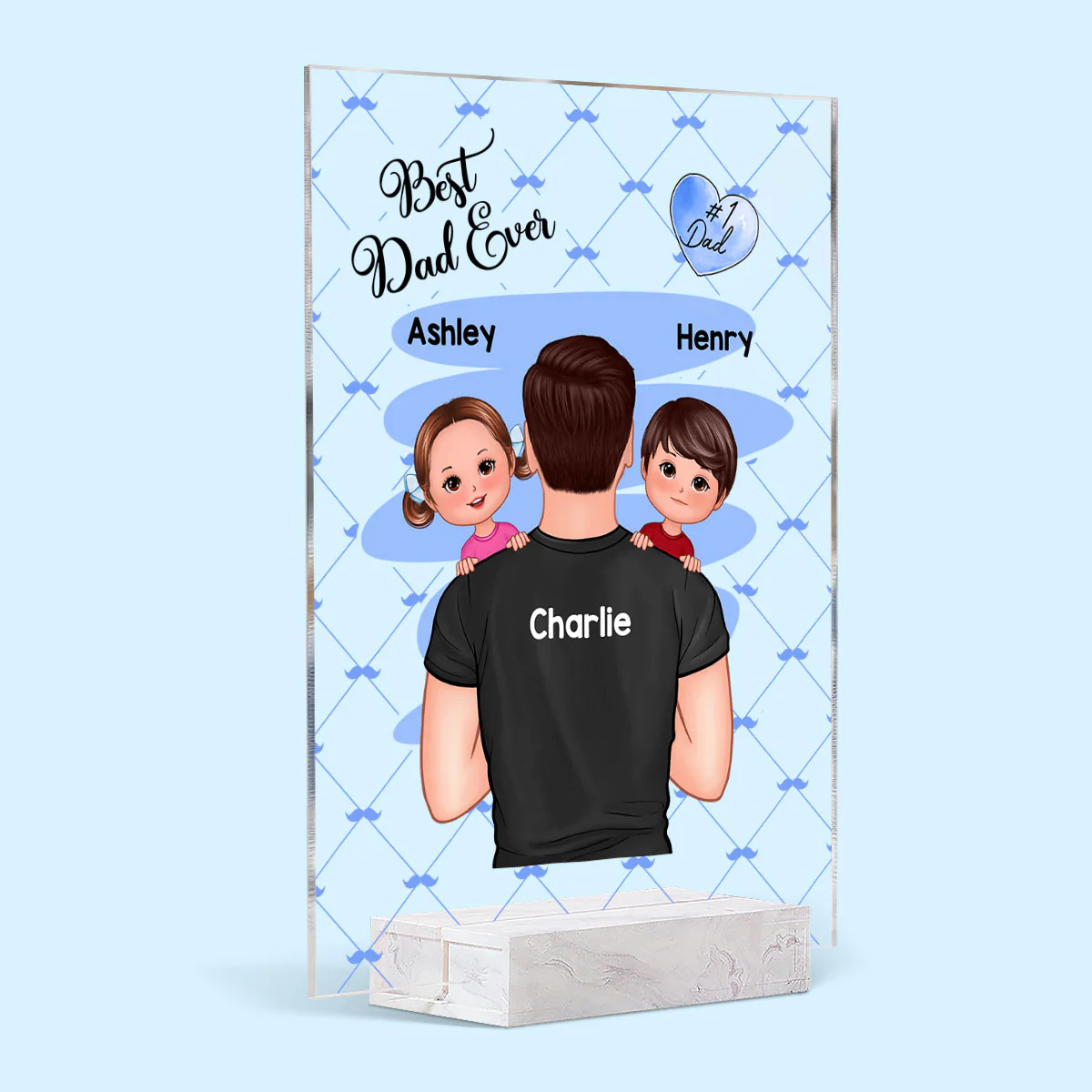 Best Dad Ever Happy Father‘s Day Personalized Acrylic Plaque - Image 2