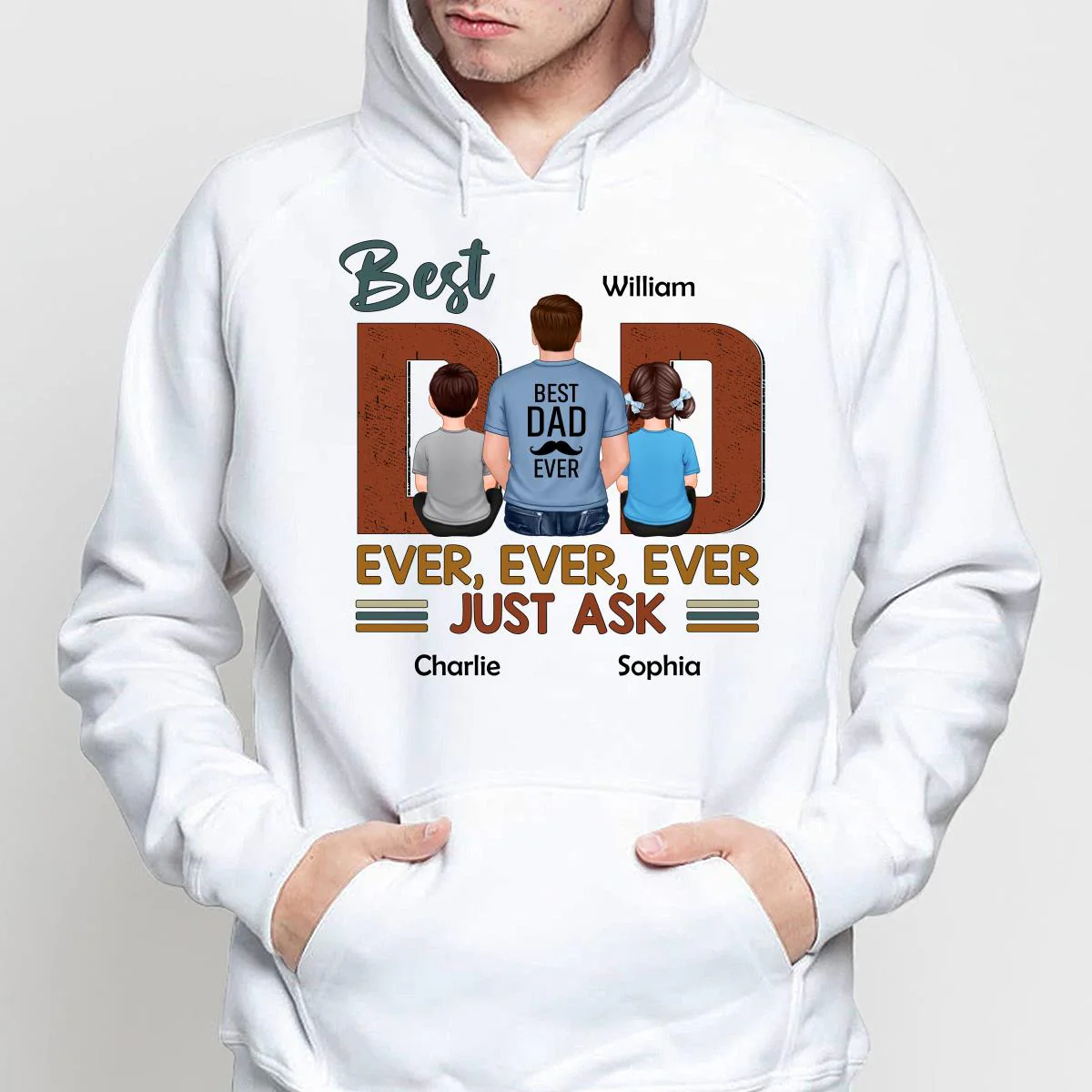 Best Dad Ever Just Ask Dad And Kids Back View Personalized Shirt - Image 4