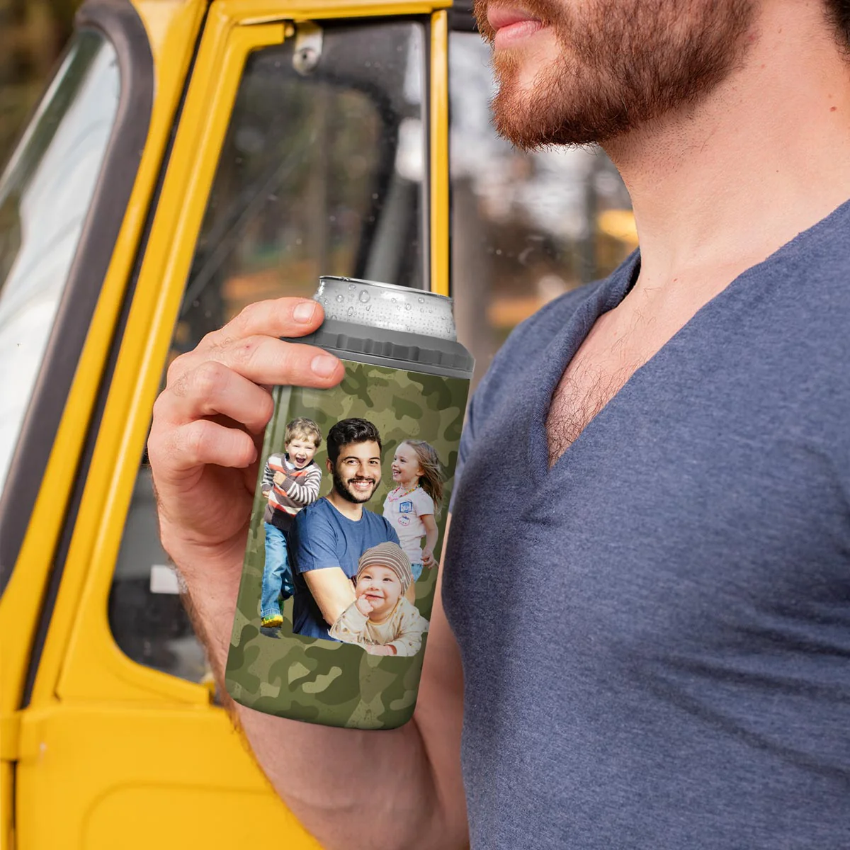 Best Dad Ever Nation Flag Photo Inserted Father‘s Day Gift Personalized 4 In 1 Can Cooler - Image 2