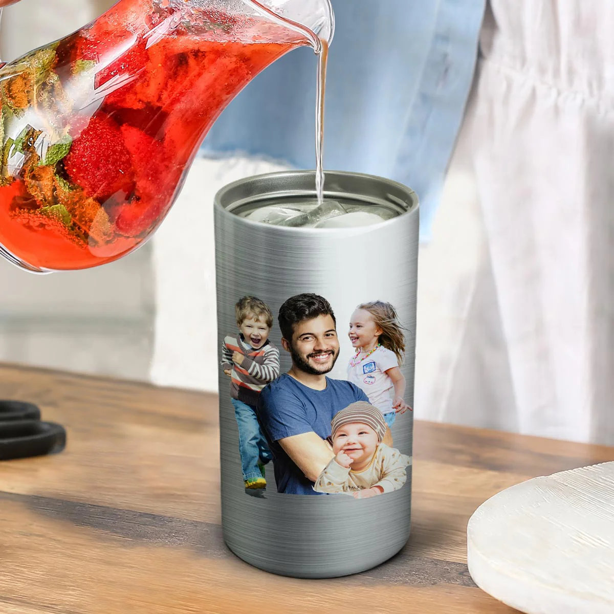 Best Dad Ever Nation Flag Photo Inserted Father‘s Day Gift Personalized 4 In 1 Can Cooler - Image 4