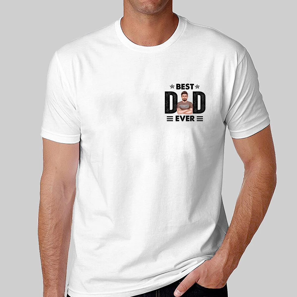 Best Dad Ever Real Man On Chest Personalized Shirt - Image 2