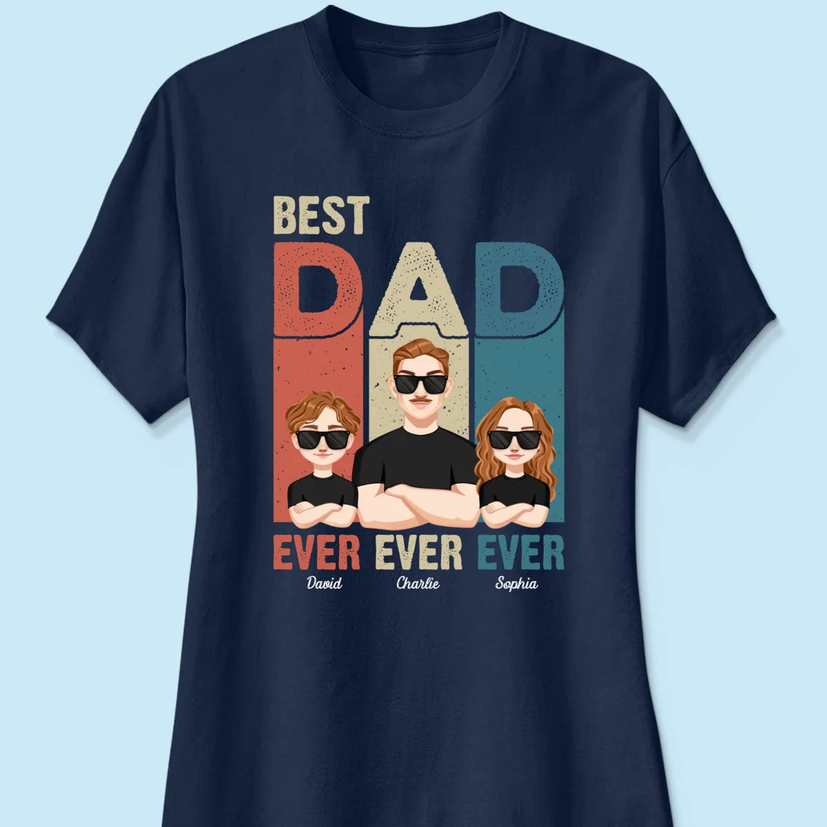 Best Dad Ever Retro Frame Letters Personalized Shirt - Image 11