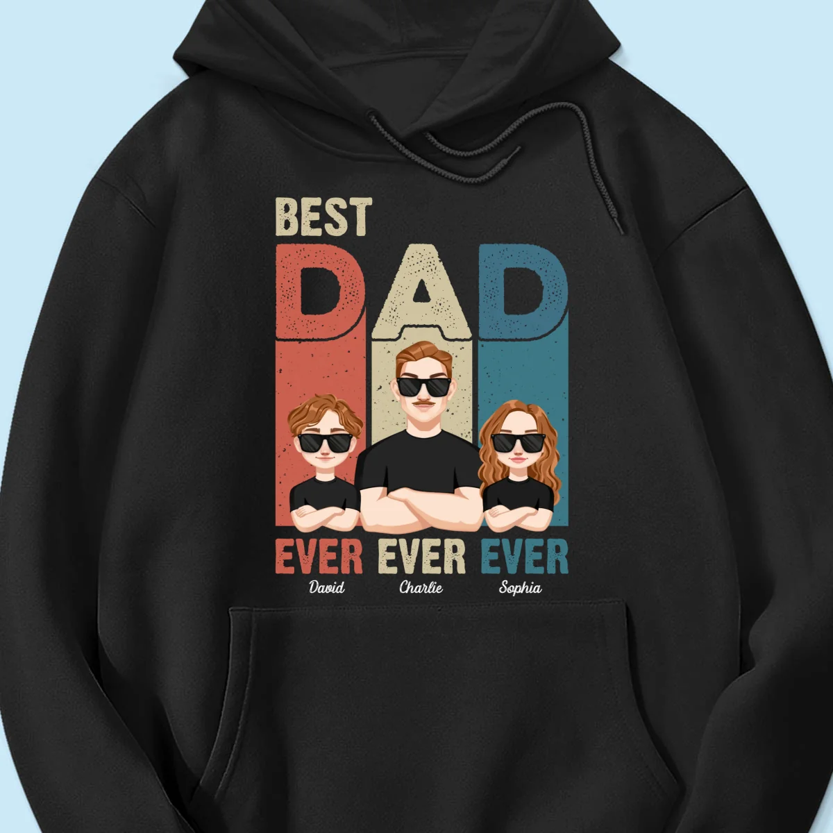 Best Dad Ever Retro Frame Letters Personalized Shirt - Image 13