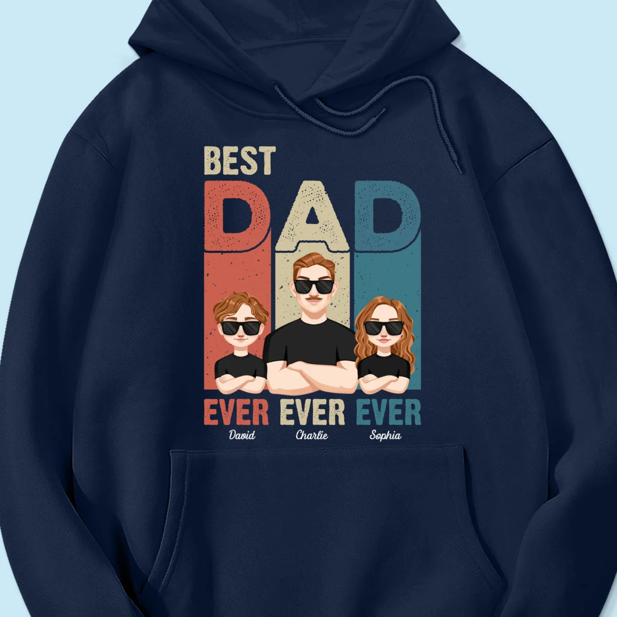 Best Dad Ever Retro Frame Letters Personalized Shirt - Image 14