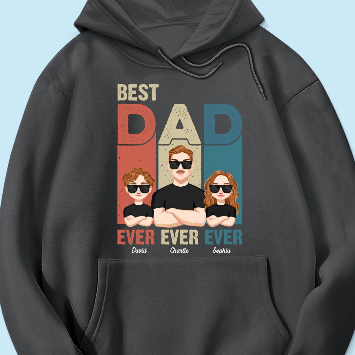 Best Dad Ever Retro Frame Letters Personalized Shirt - Image 15