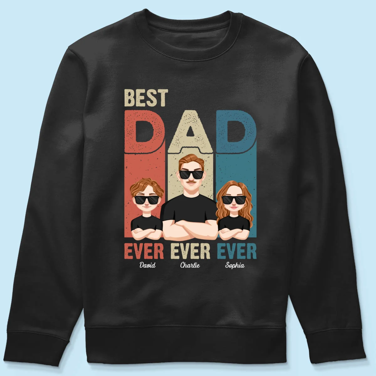 Best Dad Ever Retro Frame Letters Personalized Shirt - Image 16