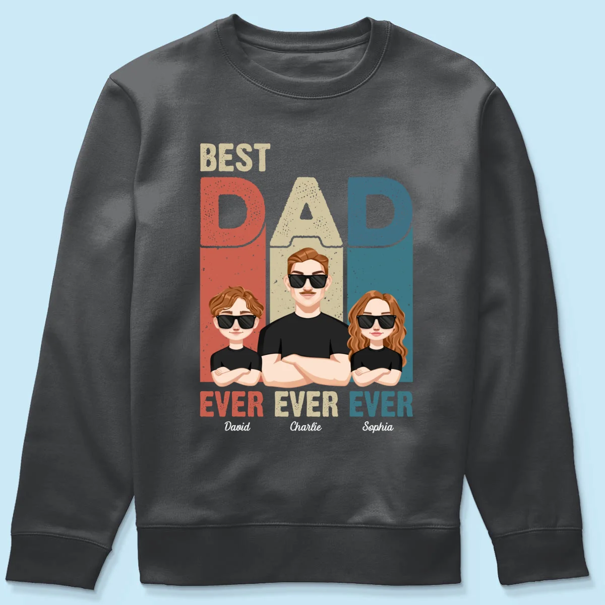 Best Dad Ever Retro Frame Letters Personalized Shirt - Image 18