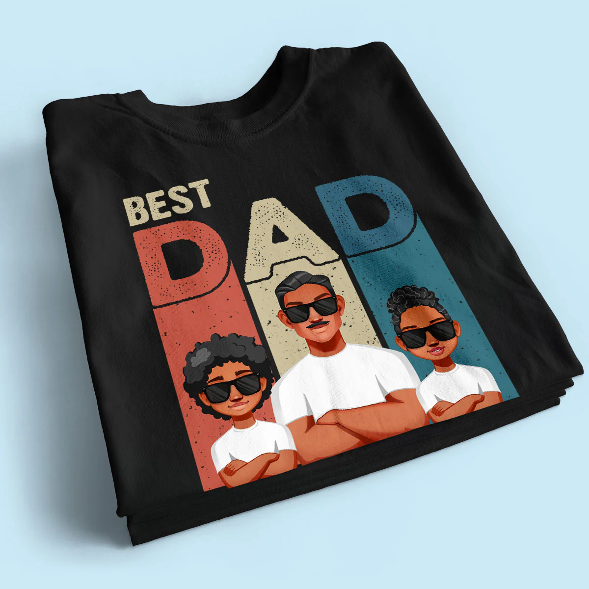 Best Dad Ever Retro Frame Letters Personalized Shirt - Image 2