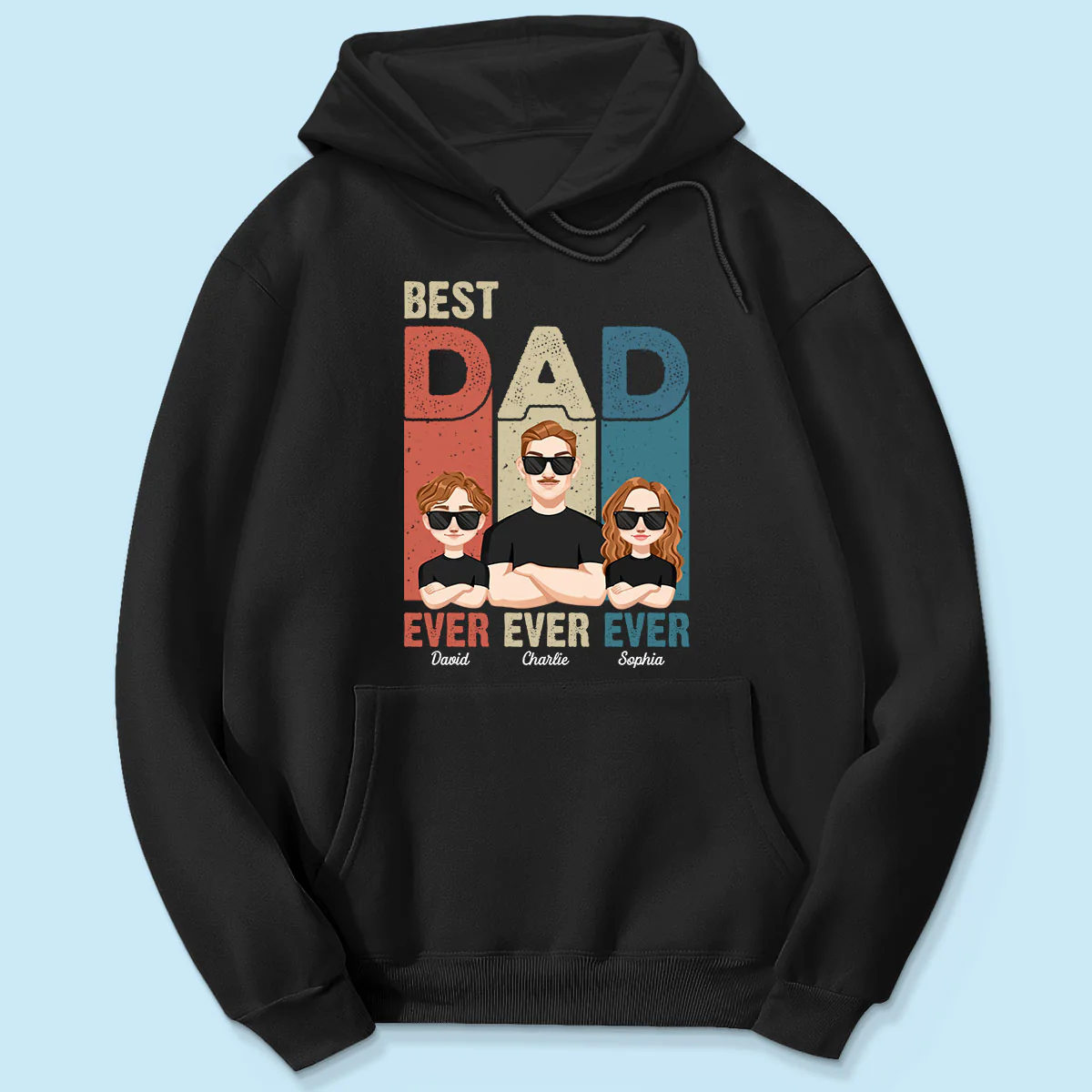 Best Dad Ever Retro Frame Letters Personalized Shirt - Image 5