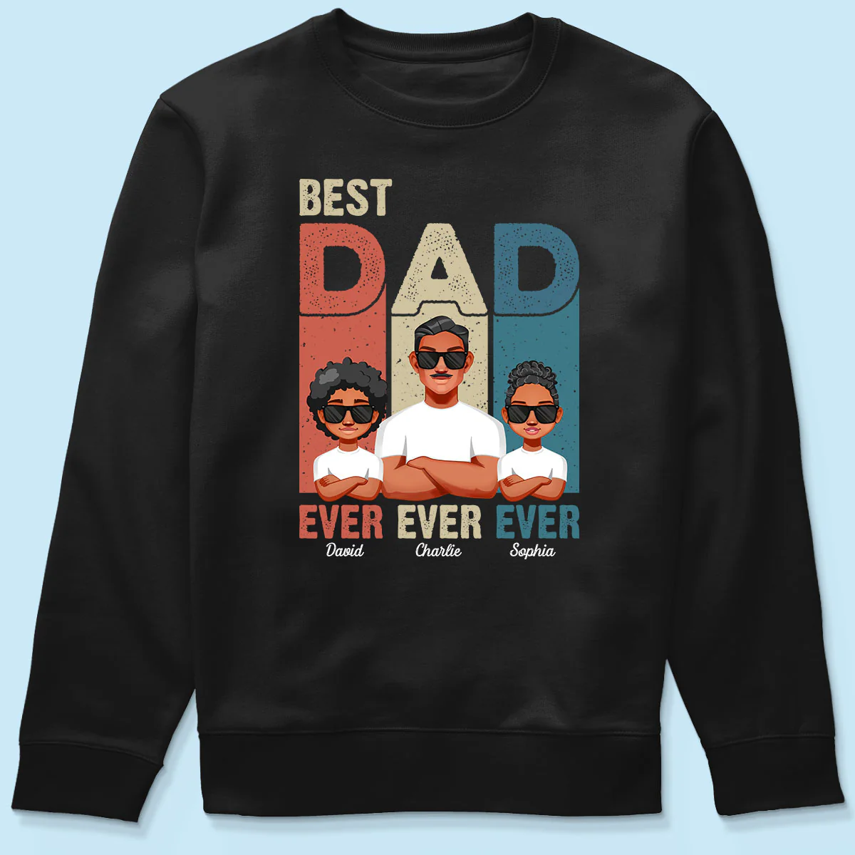 Best Dad Ever Retro Frame Letters Personalized Shirt - Image 6