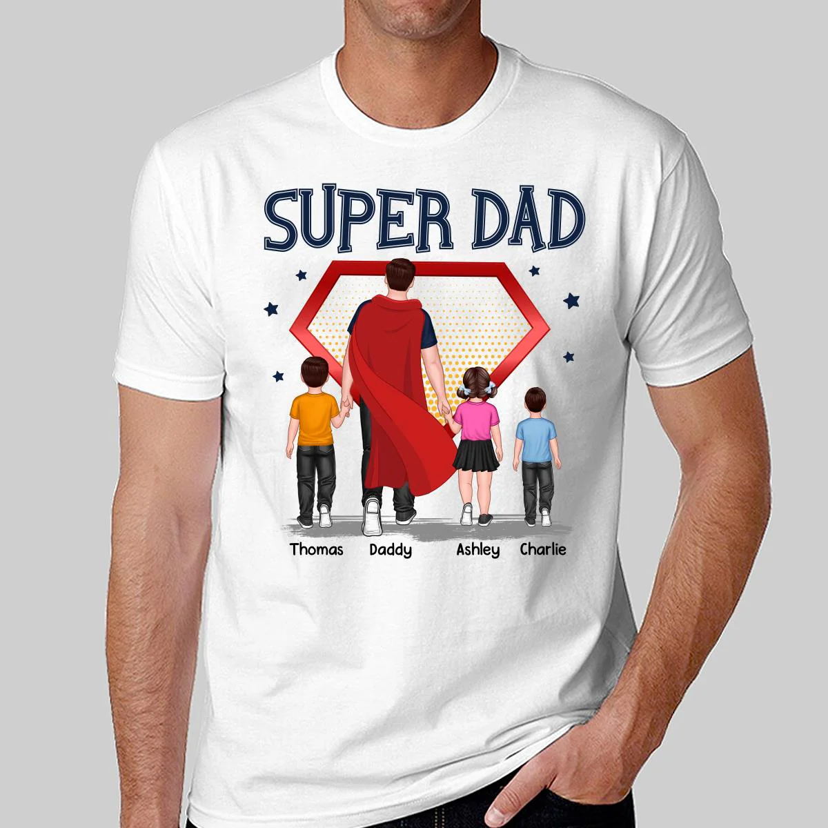 Best Dad Ever Super Dad Personalized Shirt - Image 2