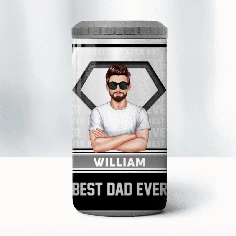 Best Dad Ever Tumbler Personalized 4 In 1 Can Cooler Christmas Gift For Dad - Image 10