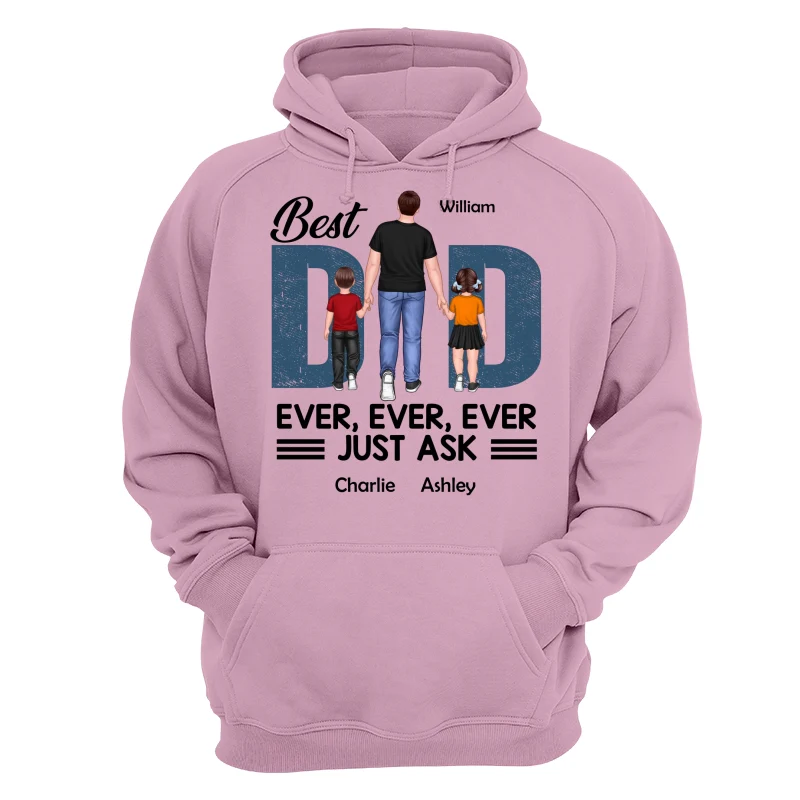 Best Dad Ever Walking Dad And Kids Personalized Shirt - Image 15