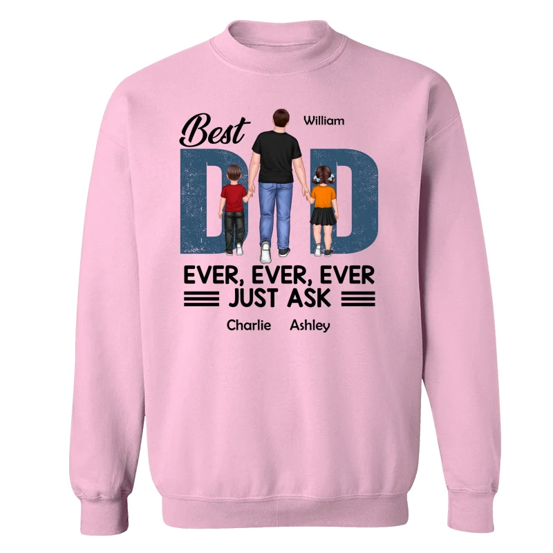Best Dad Ever Walking Dad And Kids Personalized Shirt - Image 19