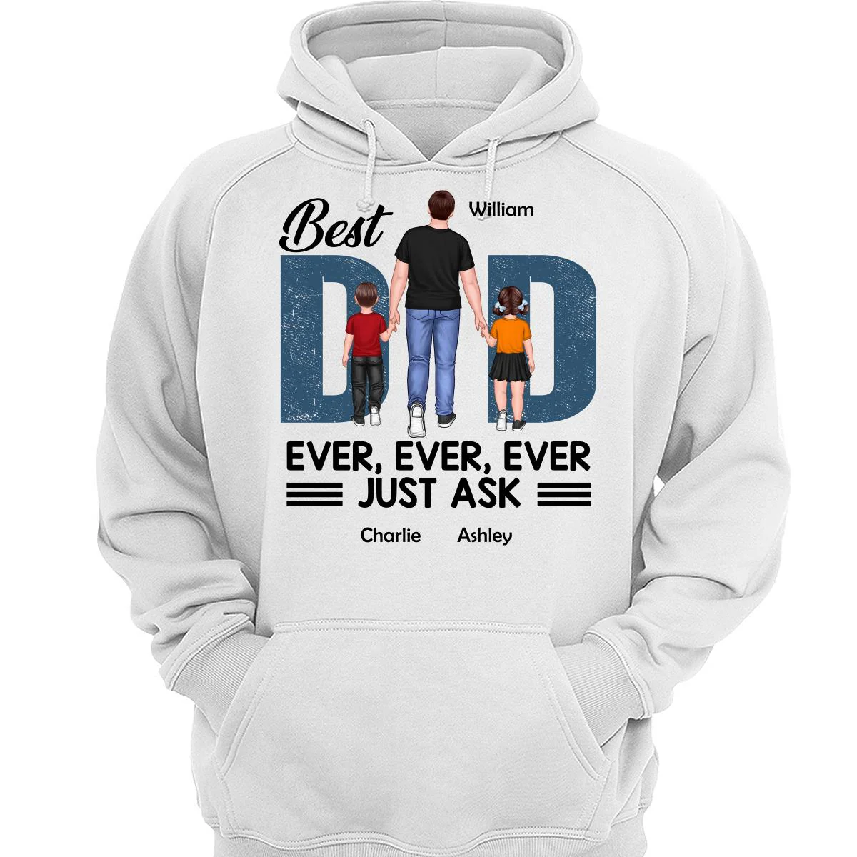 Best Dad Ever Walking Dad And Kids Personalized Shirt - Image 3