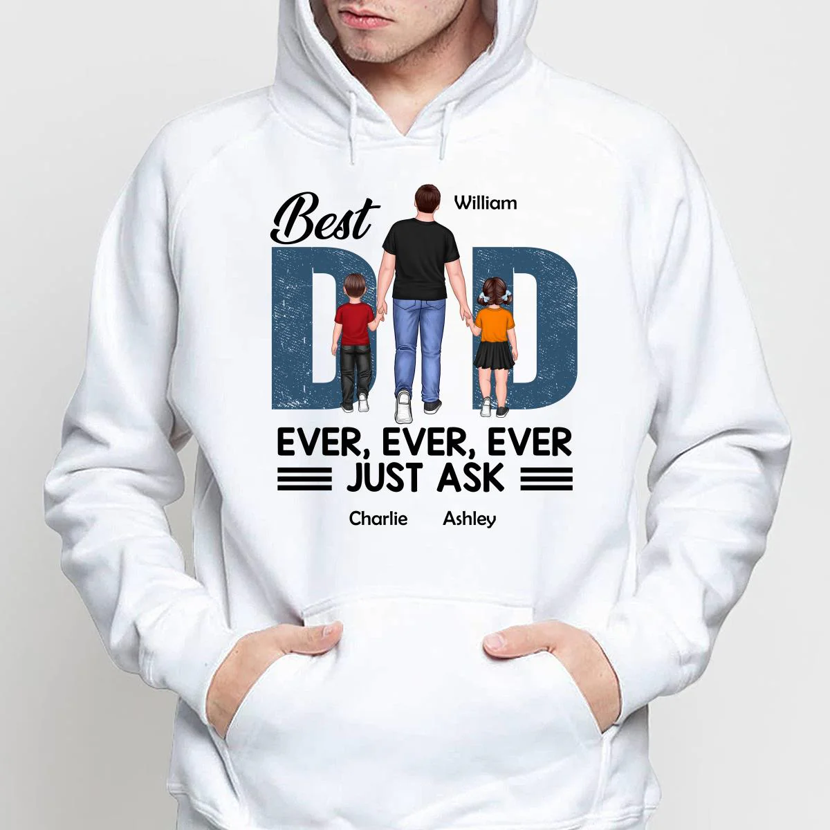 Best Dad Ever Walking Dad And Kids Personalized Shirt - Image 4