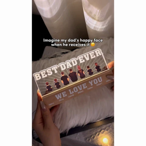 Best Dad Ever We Love You Personalized Acrylic LED Night Light, Father's Day Gift For Dad, Husband - Image 2