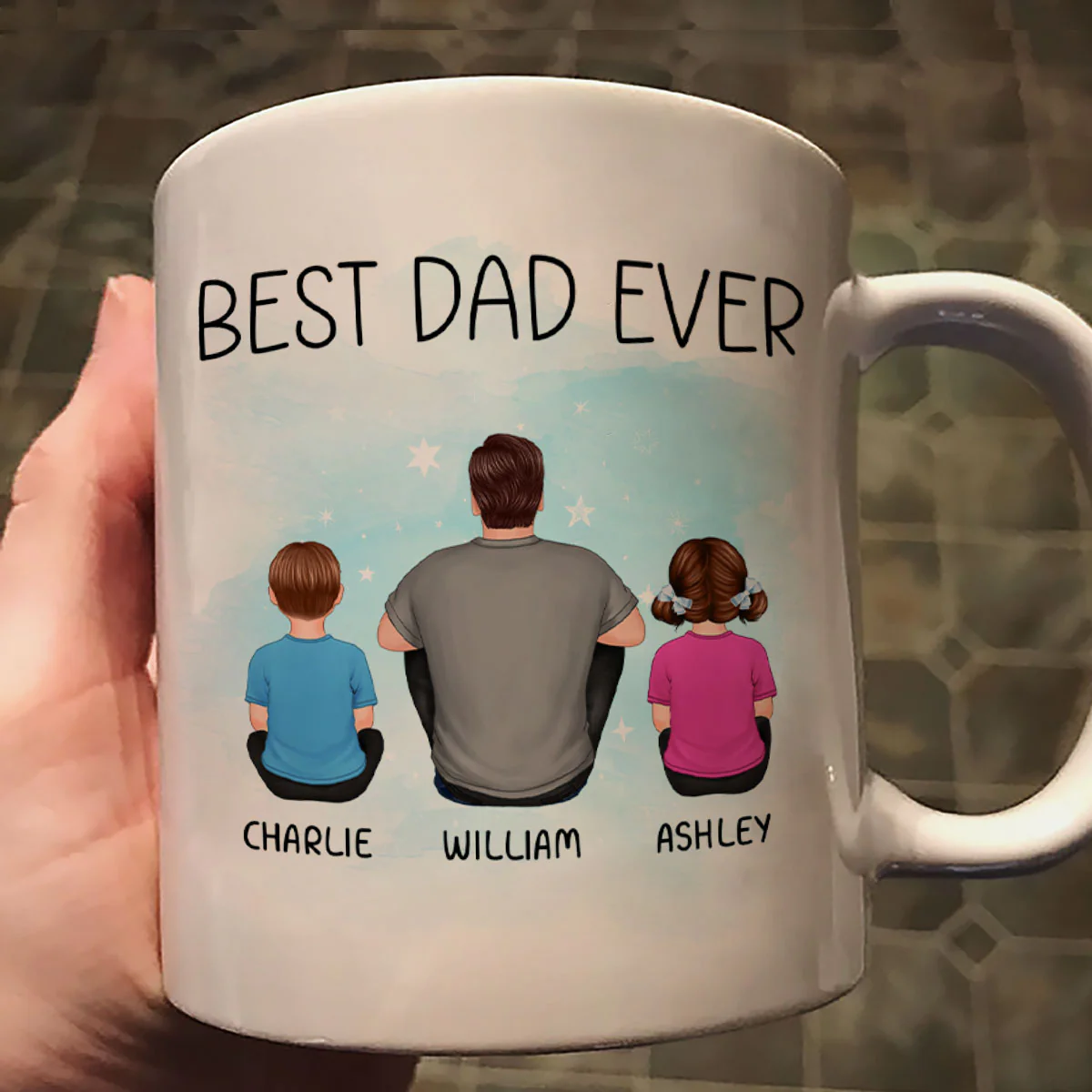 Best Dad Grandpa Back View Personalized Mug - Image 2