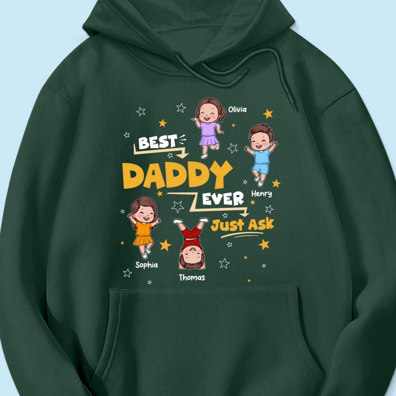 Best Dad Grandpa Ever Just Ask Cute Cartoon Kids - Personalized Shirt - Image 21