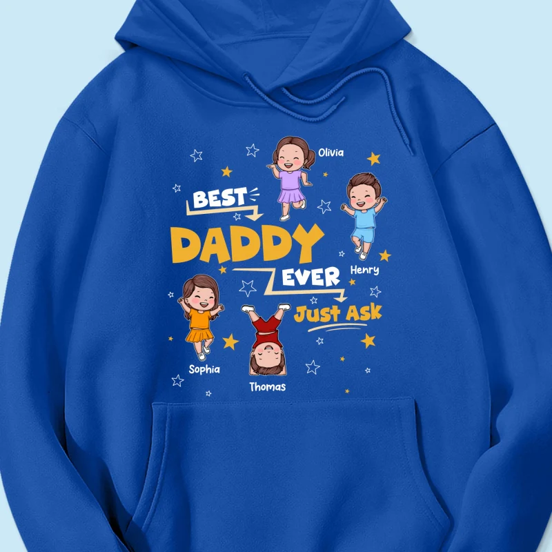 Best Dad Grandpa Ever Just Ask Cute Cartoon Kids - Personalized Shirt - Image 22