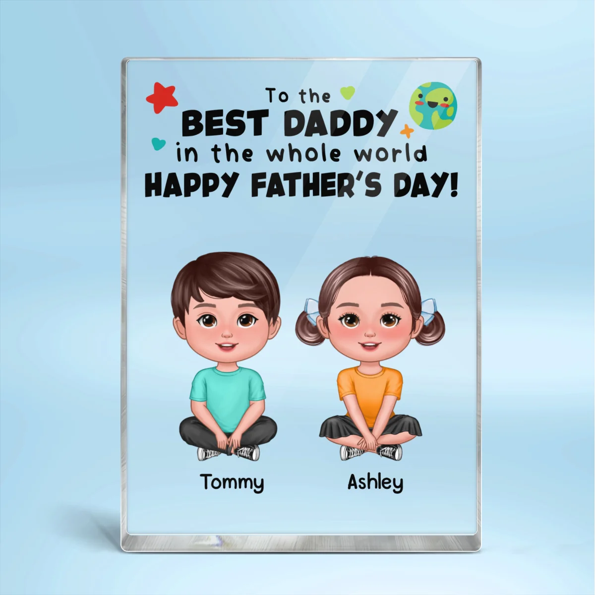 Best Dad Grandpa In The World Father‘s Day Gift Personalized Rectangle Acrylic Block Plaque - Image 4