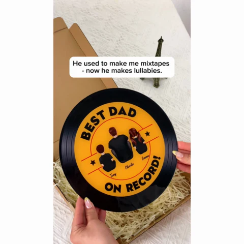 Best Dad Grandpa On Record Personalized Acrylic Record Plaque| Coolest Father's Day Gift For Dad, Grandpa - Image 2