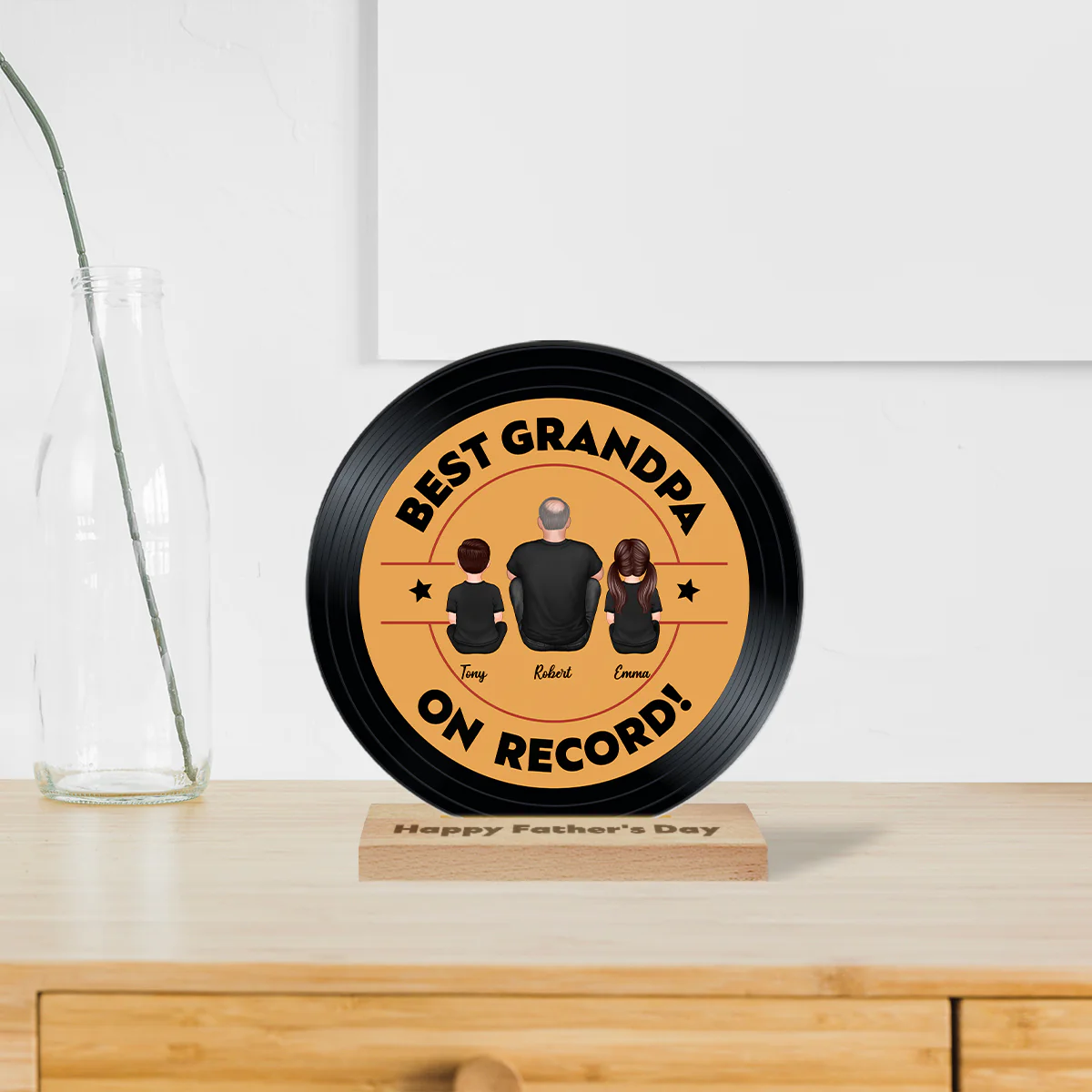 Best Dad Grandpa On Record Personalized Acrylic Record Plaque| Coolest Father's Day Gift For Dad, Grandpa - Image 8