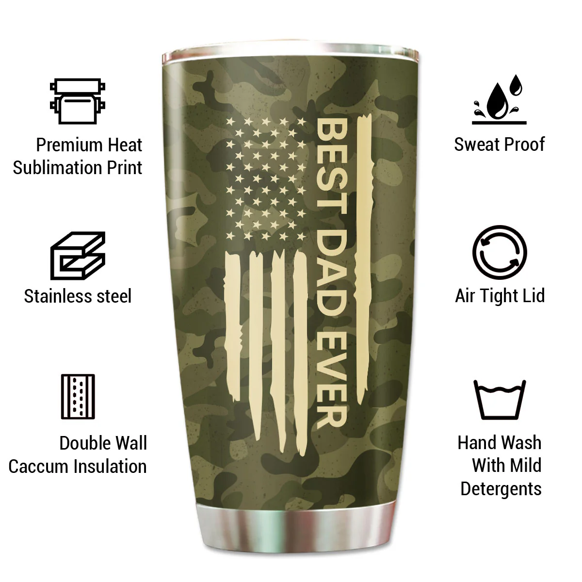 Best Dad Grandpa Papa Ever Nation Flag Fist Bumps Outline Personalized Tumbler - Image 13